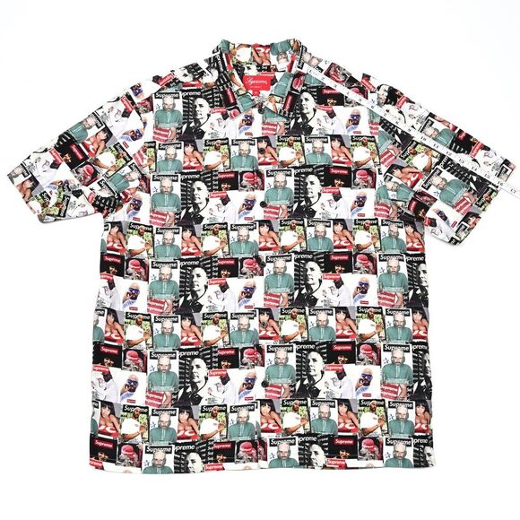 Supreme Men's Magazine Print Viscose All Over Print Shirt Button Up SS23 Medium - Picture 5 of 11
